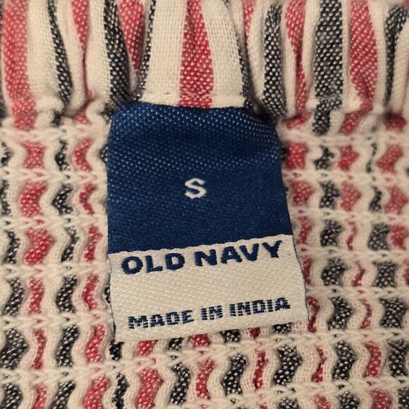 Old Navy Fit & Flare Striped Midi Dress S Short-Sleeve Tie-Back Pockets Sundress - Picture 10 of 12